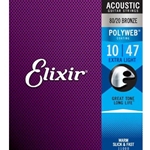 Elixir 11000 80/20 Extra Light Bronze Acoustic Guitar Strings with POLYWEB Coating
