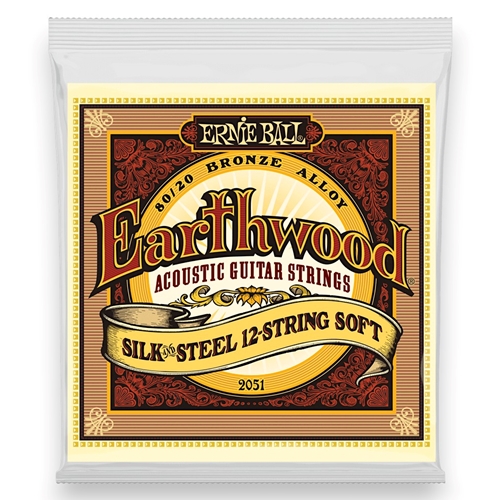Ernie Ball 2051 Soft Earthwood 80/20 Bronze Silk & Steel 12-String Acoustic Guitar Strings 9-46 Gauge